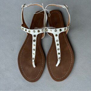 Halogen ~ Strappy Sandal ~ Studded T Strap ~ Womens Size 10